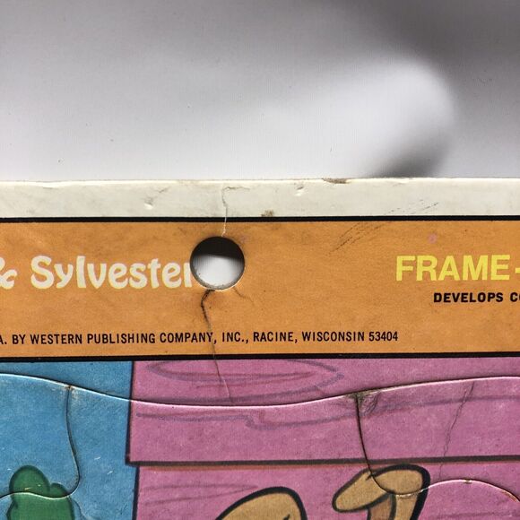 Vintage Sylvester and Tweety Frame Tray Puzzle 1977 Whitman 4512H Looney Tunes - Picture 9 of 14